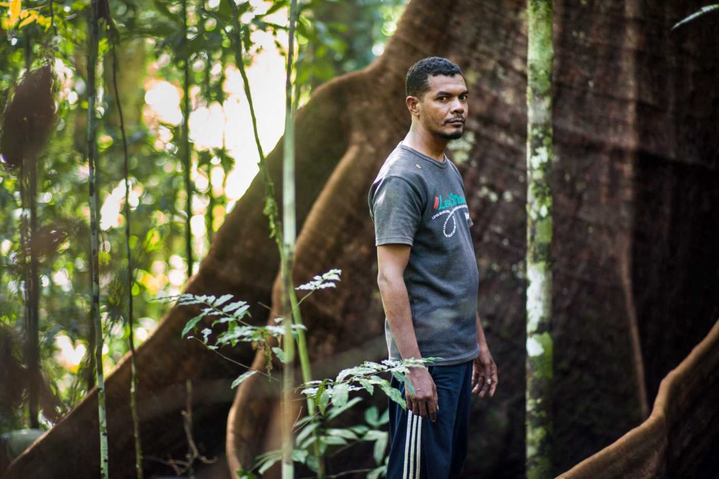 Mika Ganobal in the forest near his home village of Lorang, central Aru. By Leo Plunkett/The Gecko Project.