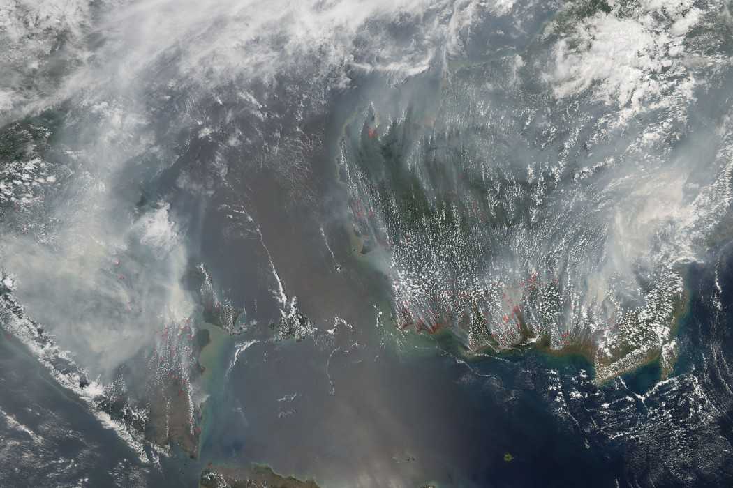 Titik api di Kalimantan dan Sumatera September 2006 data NASA